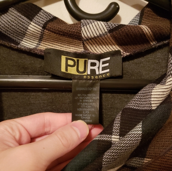 PURE Essence Plaid Cowl Neck Size Large - Picture 3 of 3